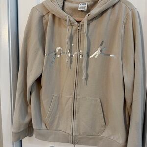 PINK Victoria's Secret Tan Zip-Up Hoodie